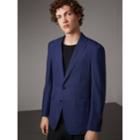 Burberry Burberry Modern Fit Wool Silk Linen Tailored Half-canvas Jacket, Size: 44r, Blue