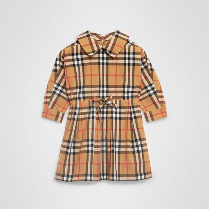 Burberry Burberry Childrens Vintage Check Cotton Drawcord Dress, Size: 12m