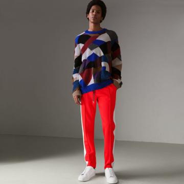 Burberry Burberry Sport Stripe Cotton Blend Drawcord Trousers