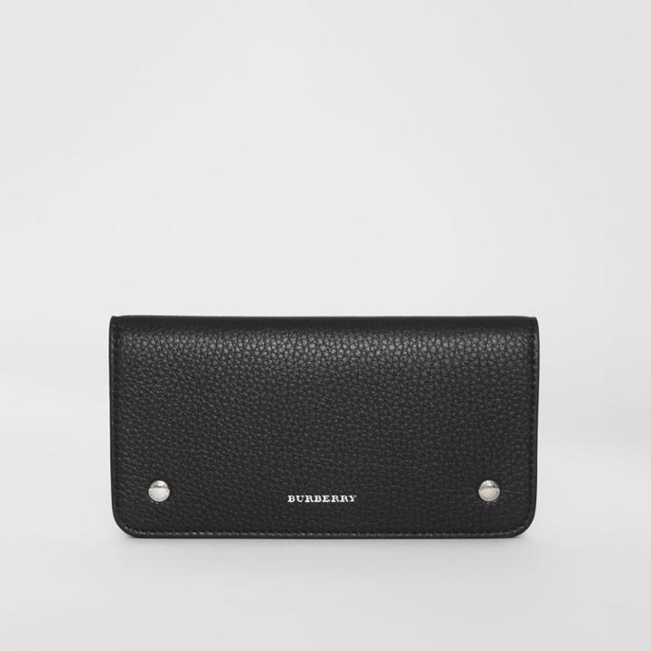 Burberry Burberry Leather Phone Wallet, Black