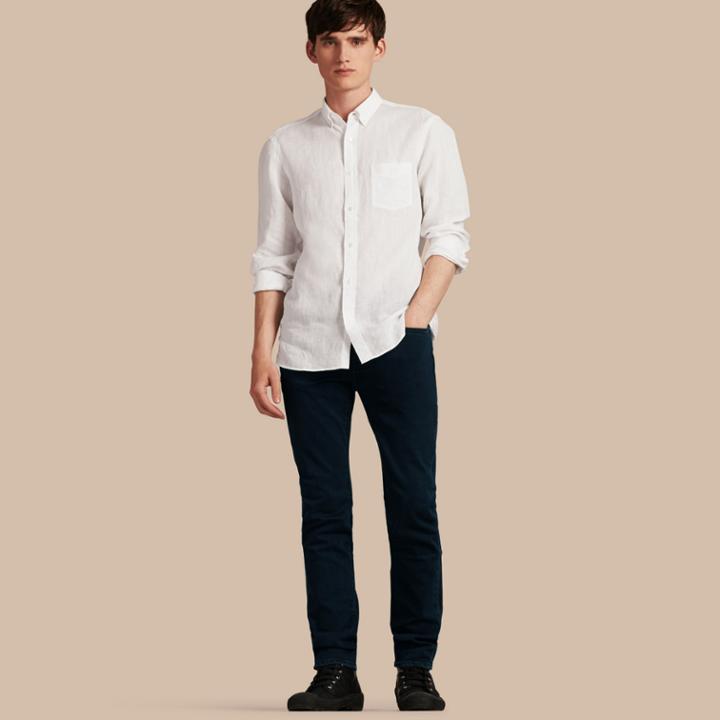 Burberry Burberry Slim Fit Over-dyed Stretch Jeans, Size: 34r, Blue