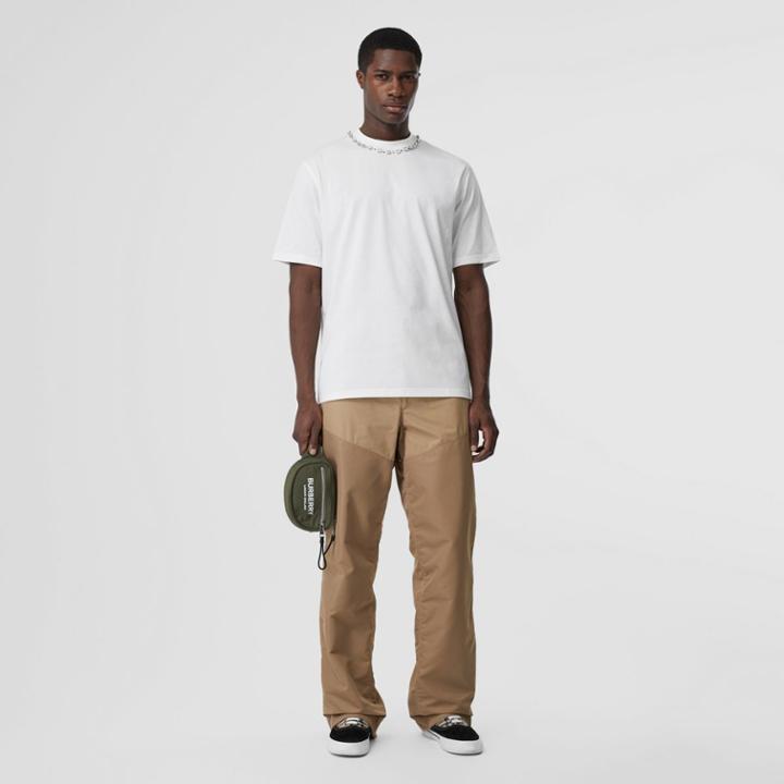 Burberry Burberry Embellished Cotton Oversized T-shirt, White