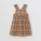 Burberry Burberry Childrens Ruffle Detail Vintage Check Cotton Dress, Size: 8y, Antique Yellow