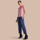 Burberry Burberry Breton Stripe Cotton T-shirt, Red