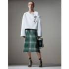 Burberry Burberry Cropped Sweatshirt With Crystal Brooch, White