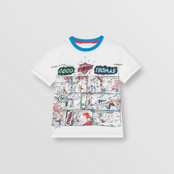 Burberry Burberry Childrens Comic Strip Print Cotton T-shirt, Size: 3y, White