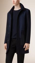 Burberry Burberry Wool Panel Coat, Size: Xxlsf, Blue
