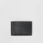 Burberry Burberry Monogram Leather Money Clip Card Case, Black