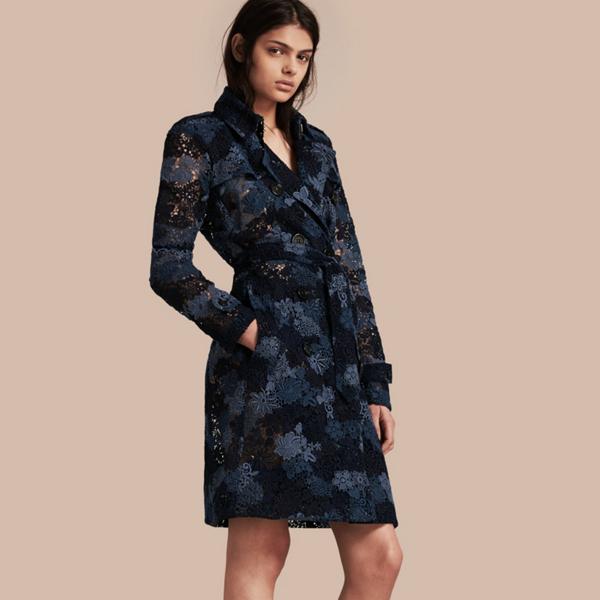 Burberry Italian Macram Lace Trench Coat