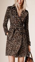 Burberry Animal Print Cotton Trench Coat