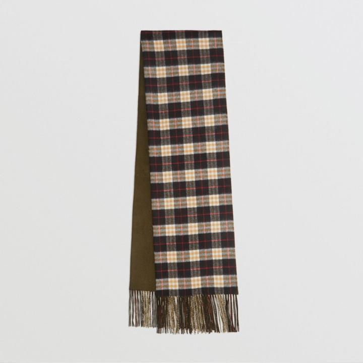 Burberry Burberry Colour Block Vintage Check Cashmere Scarf, Green