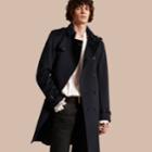 Burberry Burberry Cashmere Trench Coat, Size: 48, Blue