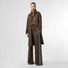 Burberry Burberry Monogram Stripe Print Silk Trousers, Size: 04, Bridle Brown