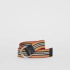 Burberry Burberry Heritage Stripe Double D-ring Belt, Size: 100, Yellow