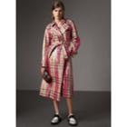 Burberry Burberry Laminated Check Trench Coat, Size: 06