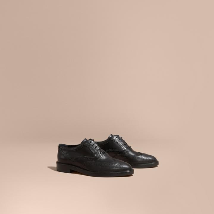 Burberry Burberry Leather Wingtip Brogues, Size: 37.5, Black