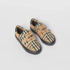 Burberry Burberry Childrens Vintage Check Cotton Sneakers, Size: 35, Beige