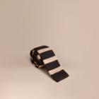 Burberry Burberry Slim Cut Two-tone Knitted Silk Tie, Black