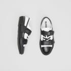 Burberry Burberry Two-tone Cotton And Leather Webb Sneakers, Size: 41, White