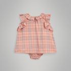 Burberry Burberry Childrens Ruffle Detail Check Cotton Dress With Bloomers, Size: 3m, Pink