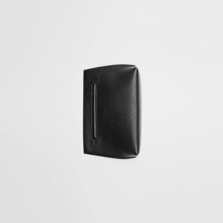 Burberry Burberry Grainy Leather Wristlet Clutch, Black