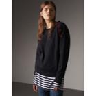 Burberry Burberry Resin Button Cotton Sweatshirt, Size: L, Blue