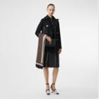 Burberry Burberry Lambskin Pocket Wool Blend Pea Coat, Size: 02, Black