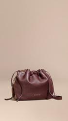 Burberry Grainy Leather And House Check Crossbody Bag