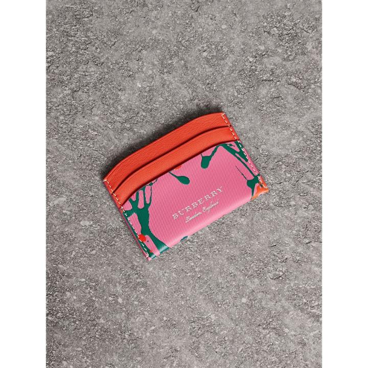 Burberry Burberry Splash Trench Leather Card Case, Pink