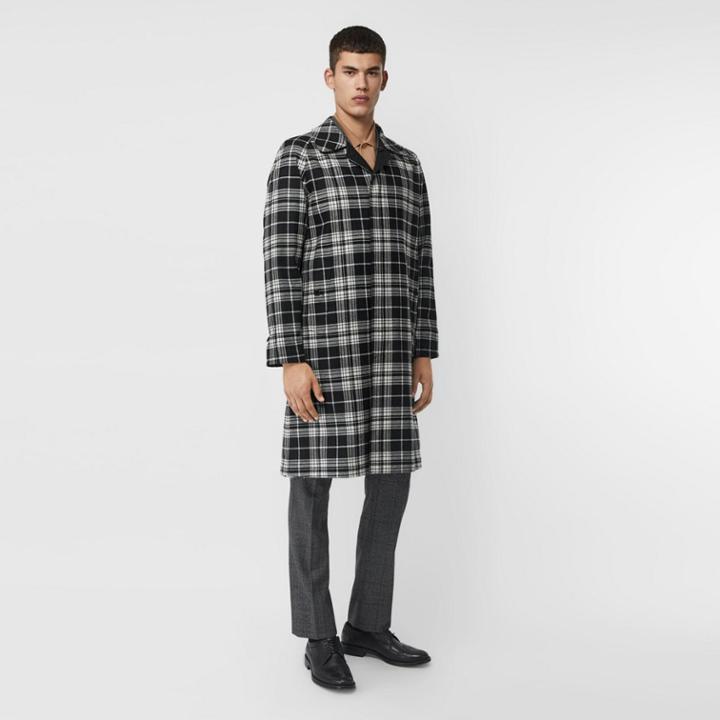 Burberry Burberry Reversible Wool Cashmere And Cotton Car Coat, Size: 38, Black