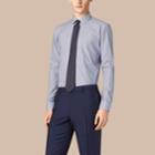 Burberry Burberry Modern Fit Striped Cotton Poplin Shirt, Size: 16, Blue