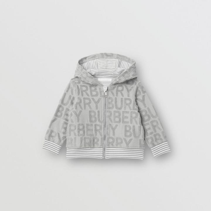 Burberry Burberry Childrens Logo Towelling Hooded Top, Size: 2y, Grey