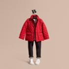 Burberry Burberry Lightweight Quilted Jacket With Detachable Hood, Size: 12y, Red