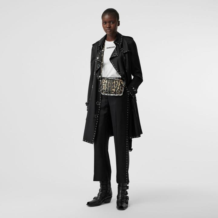 Burberry Burberry Studded Silk Satin Tailored Trousers, Size: 02, Black