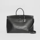 Burberry Burberry Extra Large Leather Society Top Handle Bag, Black
