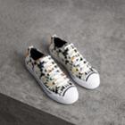 Burberry Burberry Daisy Print Cotton Canvas Sneakers, Size: 44, Black