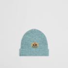Burberry Burberry Embroidered Archive Logo Wool Blend Beanie, Blue