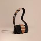 Burberry Burberry The Small Buckle Bag In Suede With Topstitching, Black