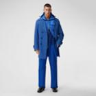 Burberry Burberry Pocket Detail Cotton Canvas Pea Coat, Size: 46, Warm Royal Blue