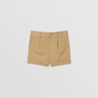Burberry Burberry Childrens Logo Appliqu Cotton Twill Tailored Shorts, Size: 18m, Beige