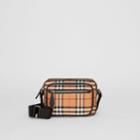 Burberry Burberry Vintage Check And Leather Crossbody Bag, Yellow