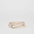 Burberry Burberry Slim Leather Double D-ring Belt, Size: 100, Grey