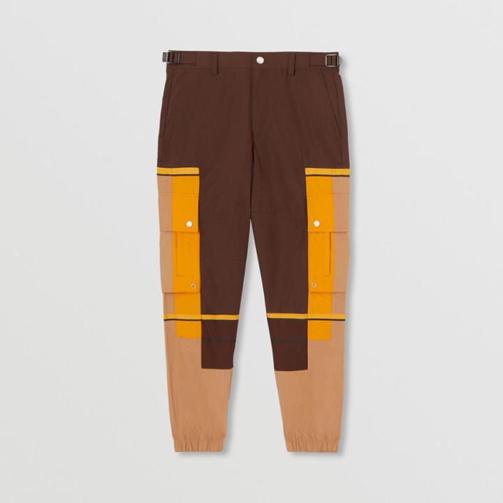 Burberry Burberry Colour Block Technical Cotton Cargo Trousers, Size: 38