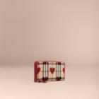 Burberry Burberry Horseferry Check And Hearts Ziparound Wallet, Red