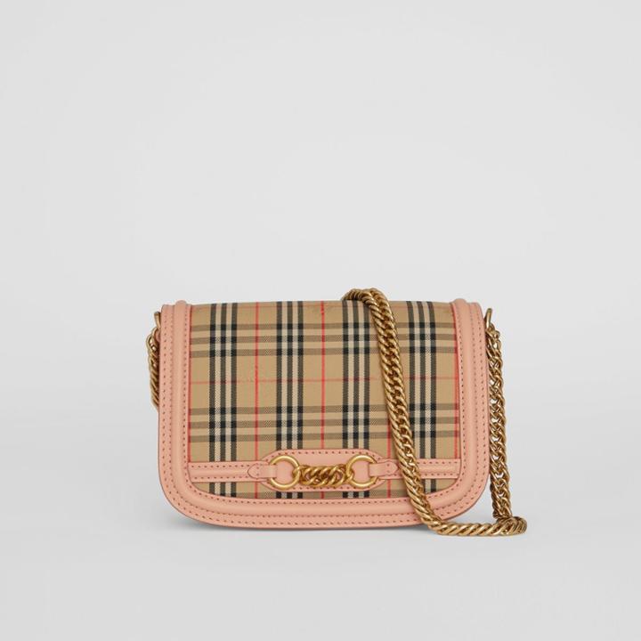 Burberry Burberry The 1983 Check Link Bag With Leather Trim, Orange