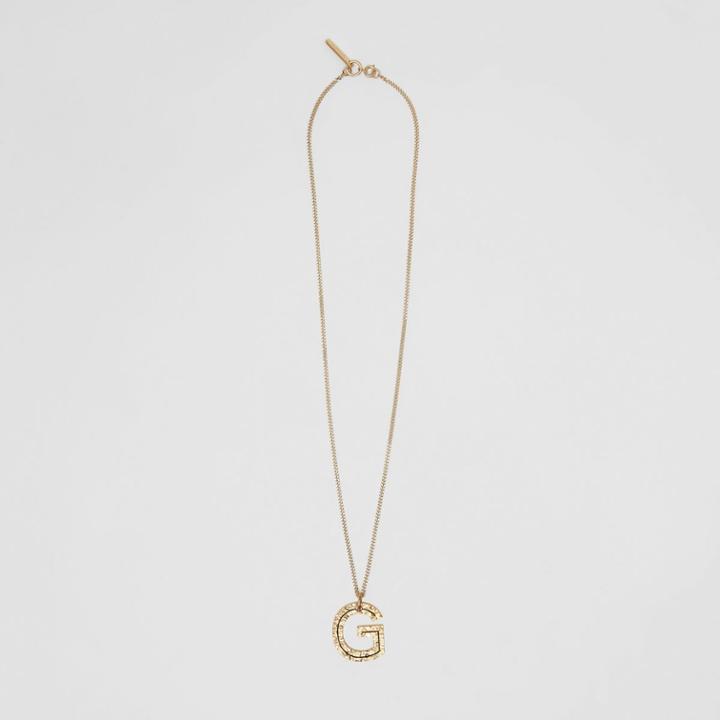Burberry Burberry 'g' Alphabet Charm Gold-plated Necklace, Yellow