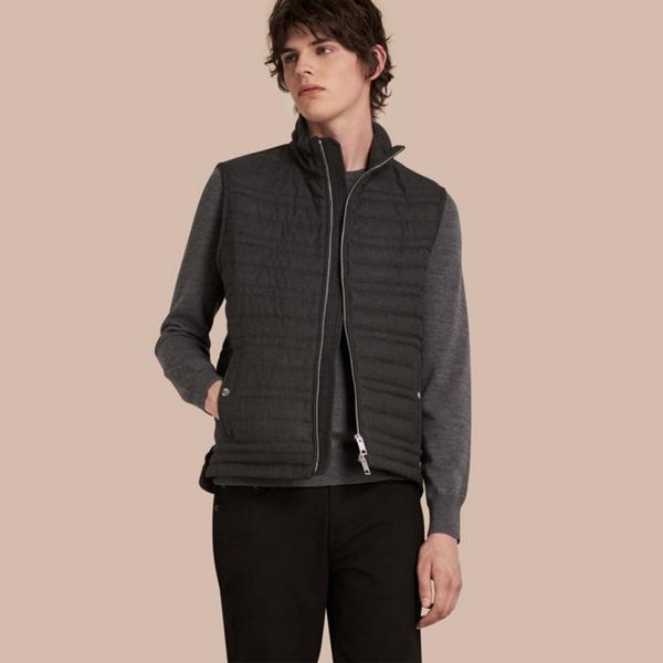 Burberry Down-filled Wool Flannel Gilet