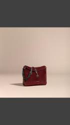 Burberry English Suede And House Check Shoulder Bag