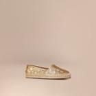 Burberry Burberry Laser-cut Lambskin Espadrilles, Size: 34, Yellow