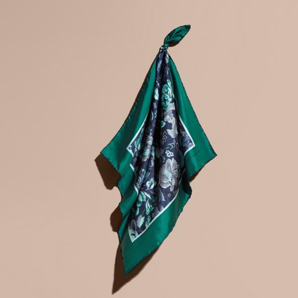 Burberry Garden Floral Print Silk Square -small